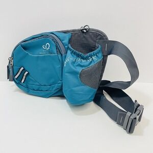 WATERFLY Fanny Pack Waist Bag Unisex W/ Water Bottle Holder Running Hiking Blue